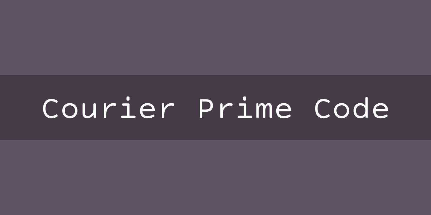 Ejemplo de fuente Courier Prime Code Regular